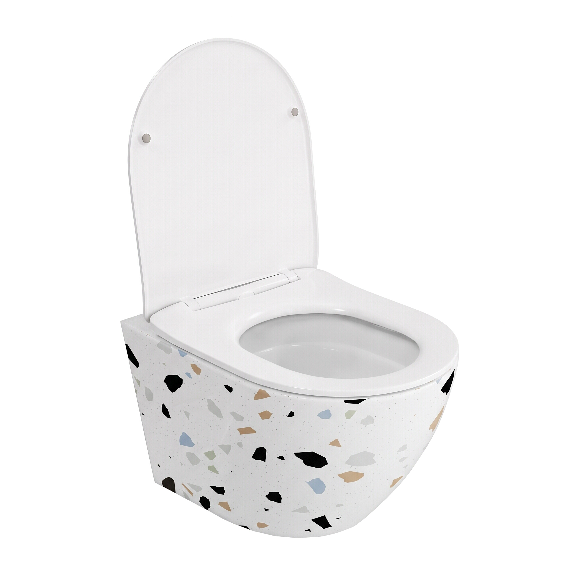 WC suspendu Sofi Slim Stone 3.0 à chasse Tornado, céramique blanc brillant