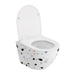 WC suspendu Sofi Slim Stone 3.0 – céramique WC colorée avec chasse d'eau Tornado - Image supplémentaire