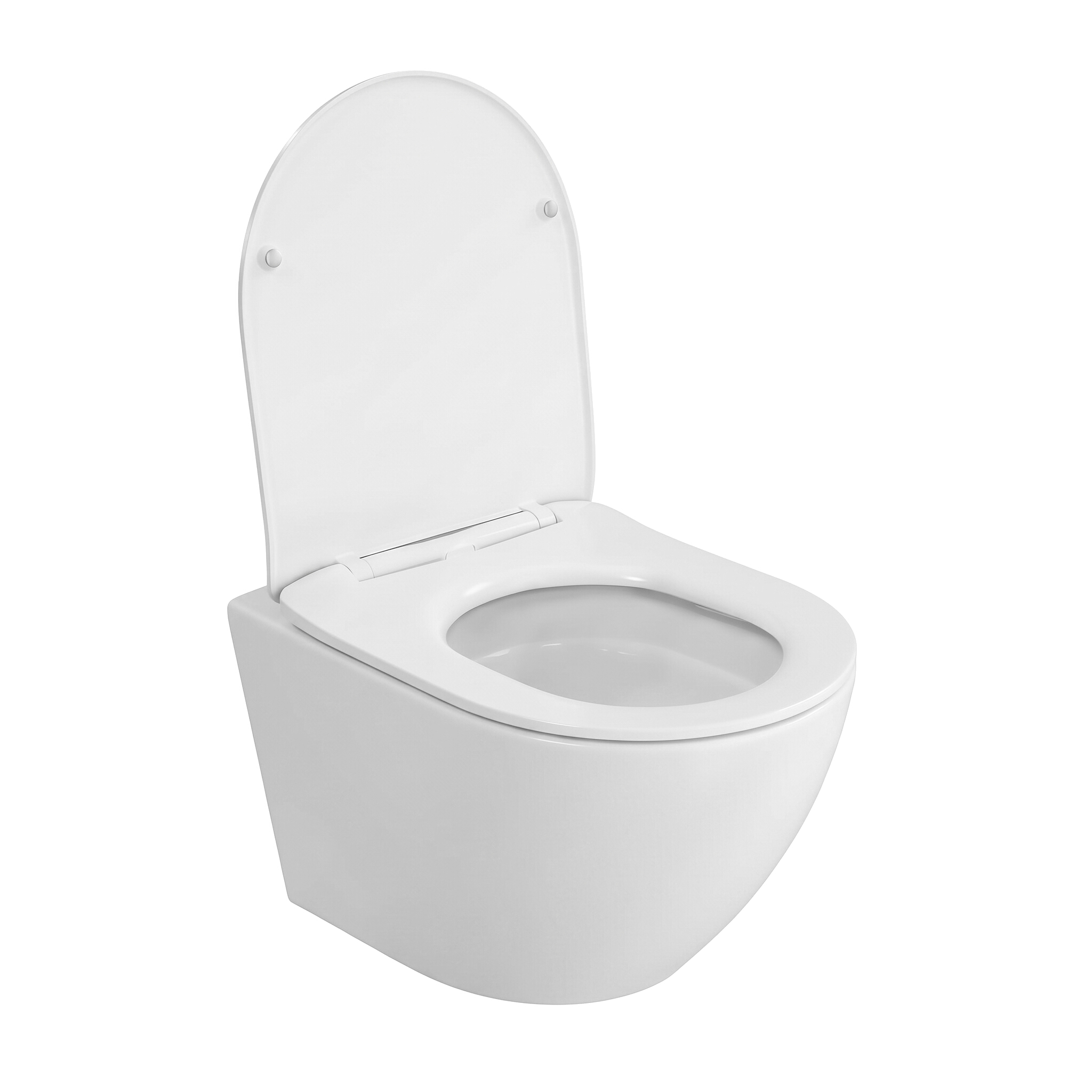 WC suspendu Sofi Slim White Mat 3.0 en céramique blanc mat, abattant blanc