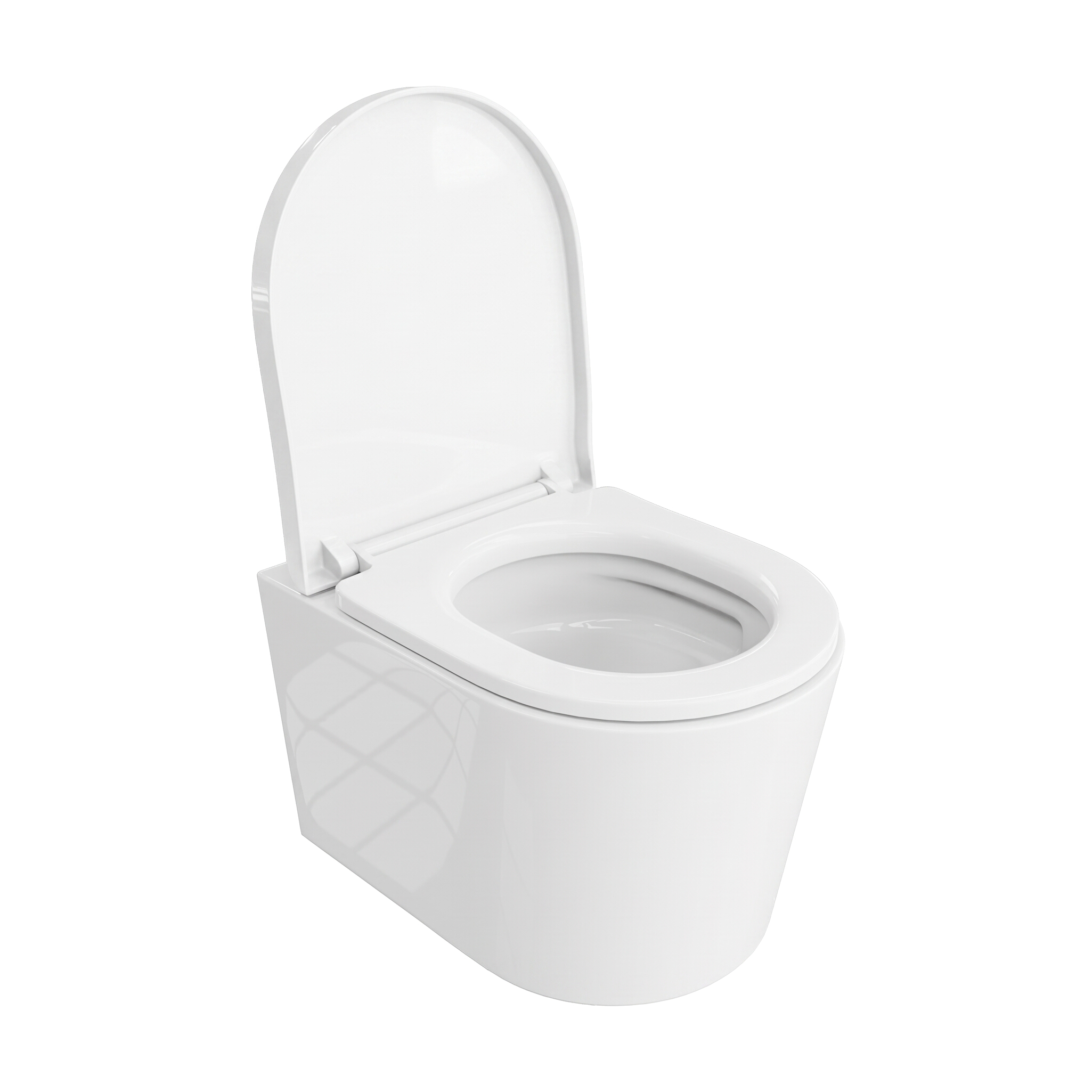 WC suspendu Versoni 3.0 blanc brillant avec abattant blanc en duroplast