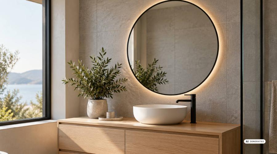 Choisir un miroir de salle de bain : taille, lumière, forme