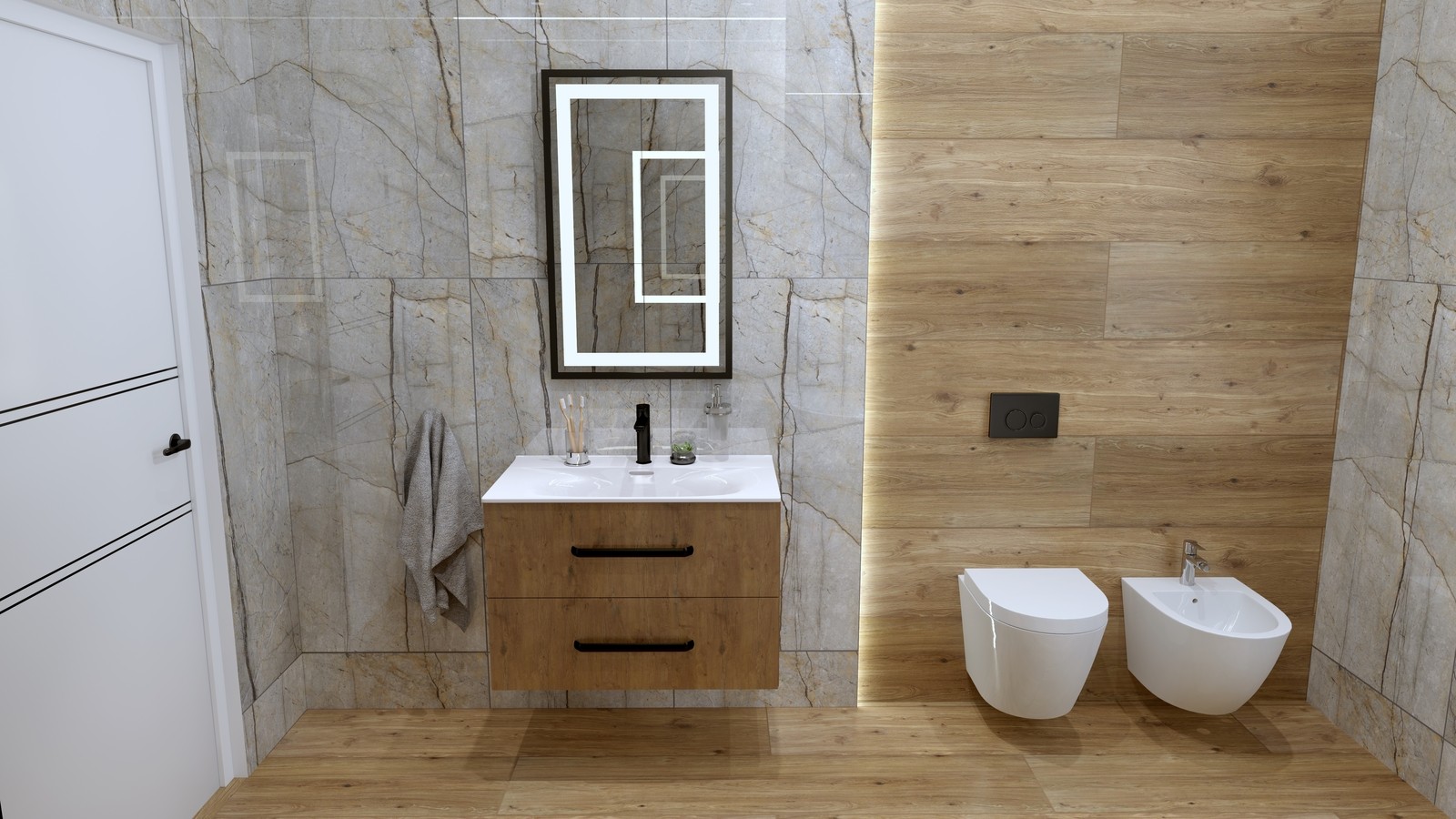 Bidet suspendu SOFI blanc brillant de la série SOFI
