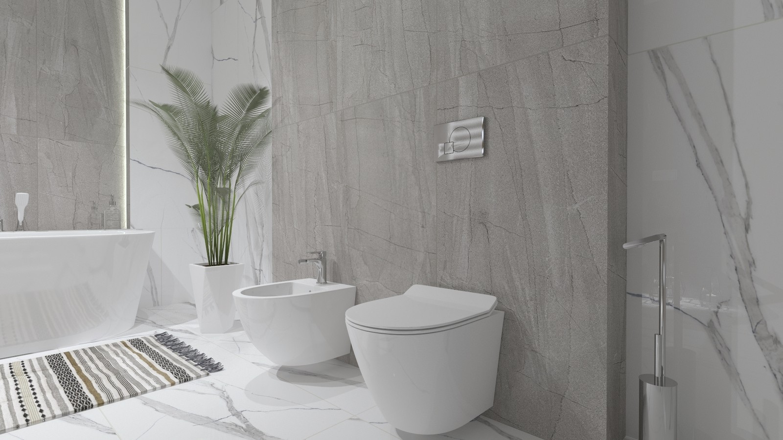 Bidet suspendu SOFI, céramique sanitaire blanc brillant