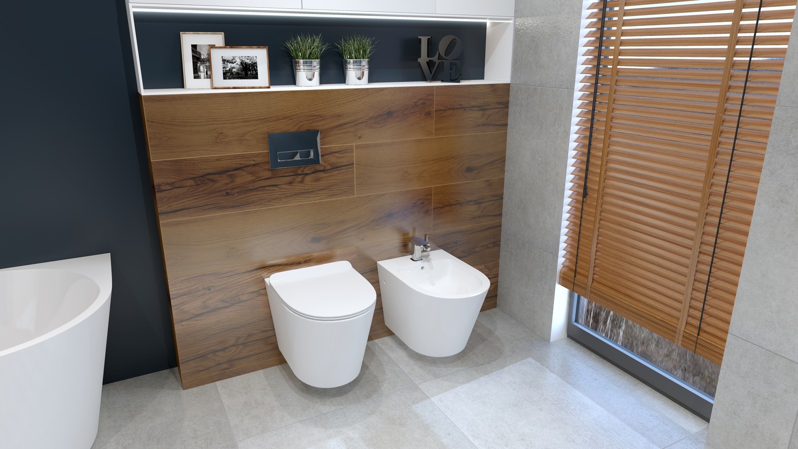 Bidet suspendu GALVE en blanc brillant