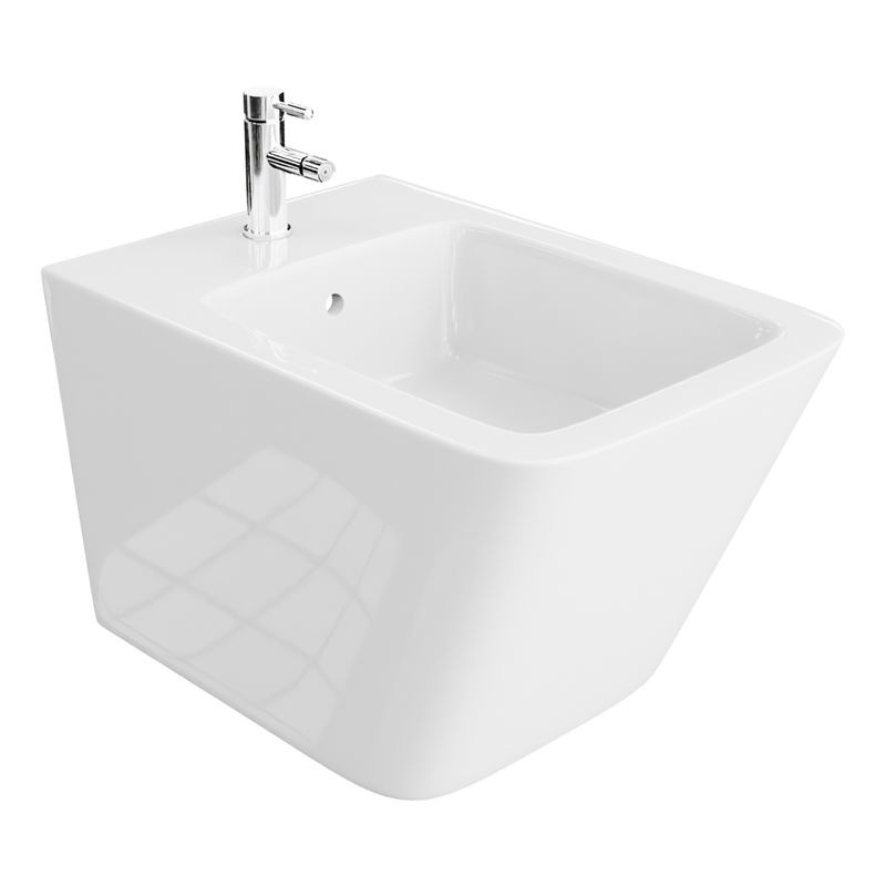 Bidet suspendu LAGO – design rectangulaire élégant avec surface antibactérienne et 15 ans de garantie