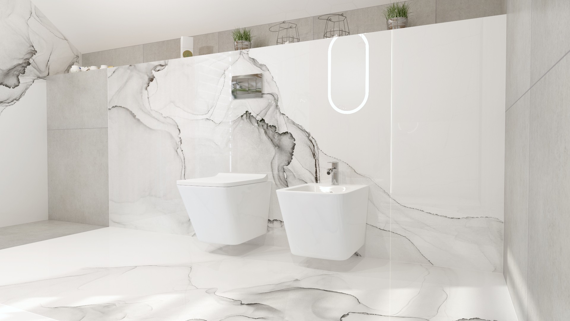 Bidet suspendu LAGO blanc brillant de la série LAGO