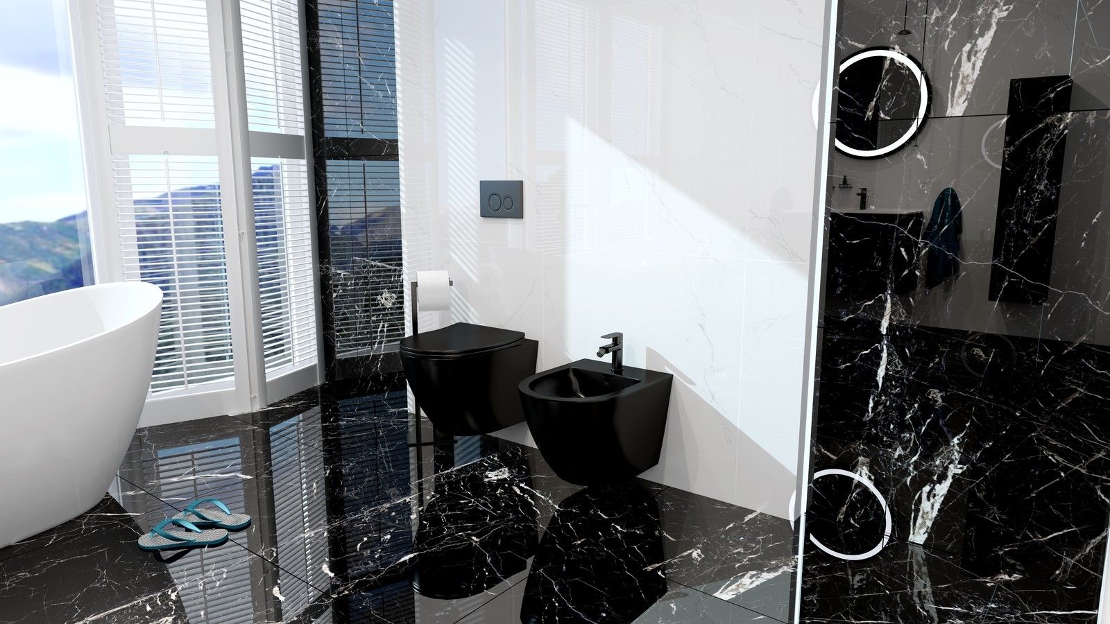 Bidet suspendu Sinto Black noir mat de la série Sinto