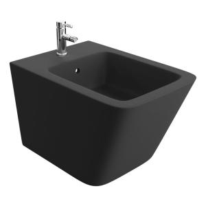 Bidet suspendu Lago Black – noir mat, forme rectangulaire - Image principale