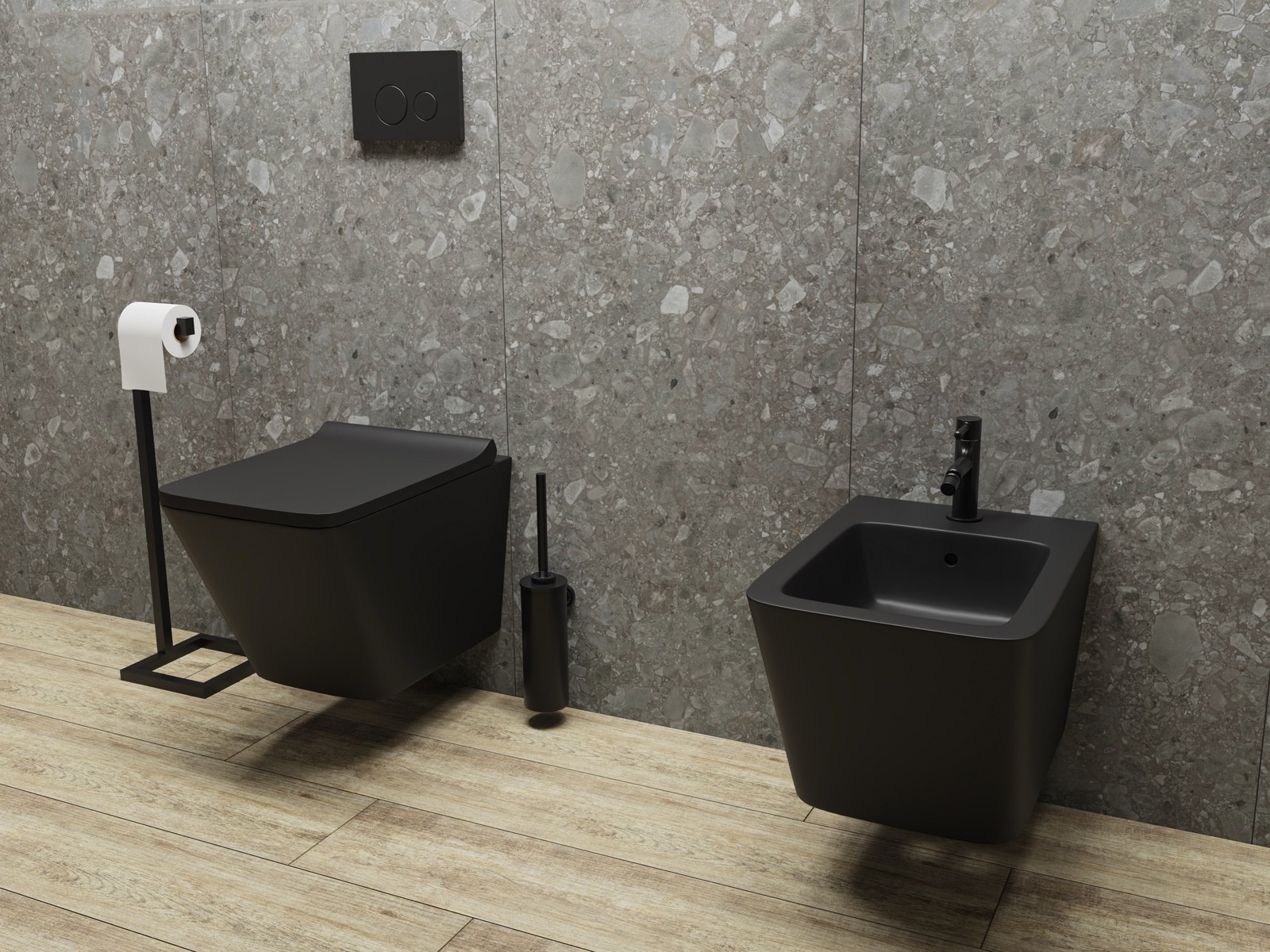 Bidet suspendu Lago Black noir mat de la série LAGO