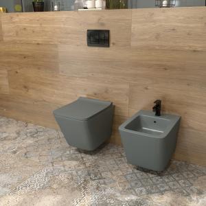 Bidet suspendu LAGO GREY – gris mat, design géométrique - Image supplémentaire