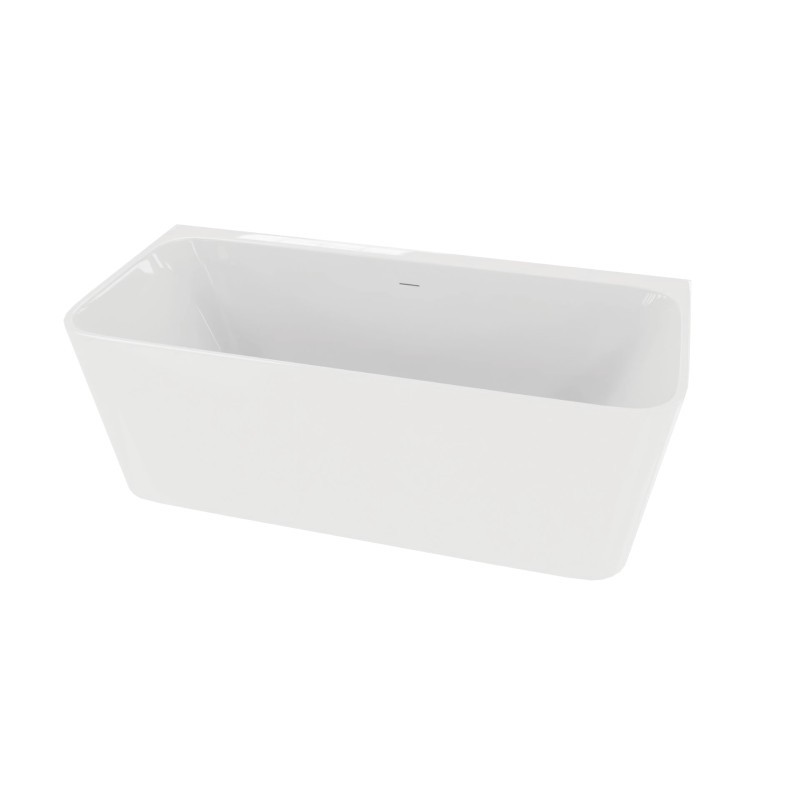 Baignoire îlot ou adossée au mur MENSOLA 1700, rectangulaire, acrylique, blanche