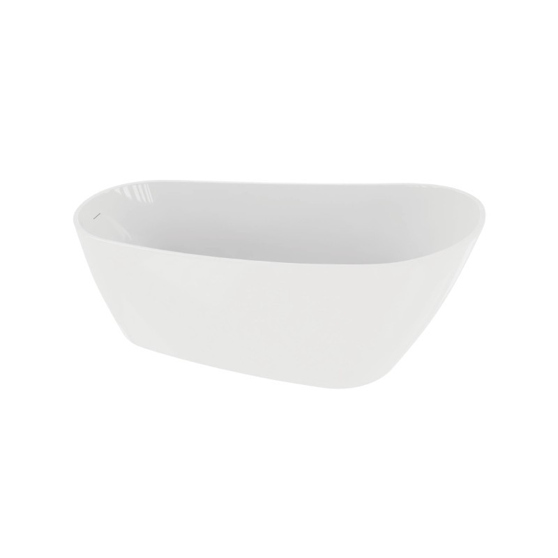 Baignoire îlot asymétrique COMODO 1500 en acrylique blanc brillant