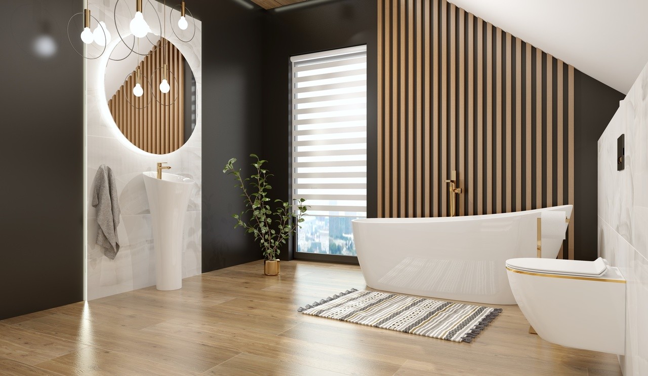 Baignoire îlot ovale COMODO 1700, blanc brillant