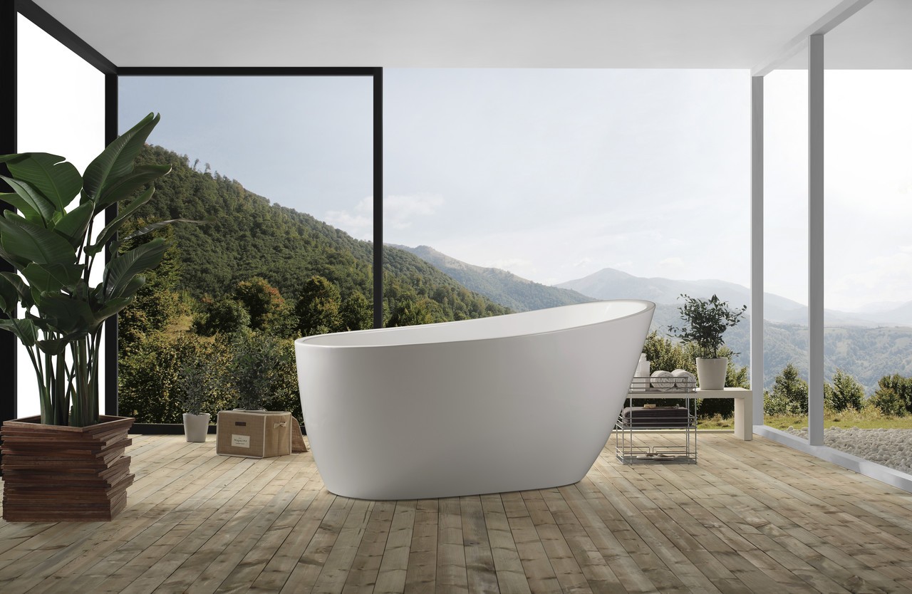 Baignoire en acrylique COMODO 1700, blanc brillant