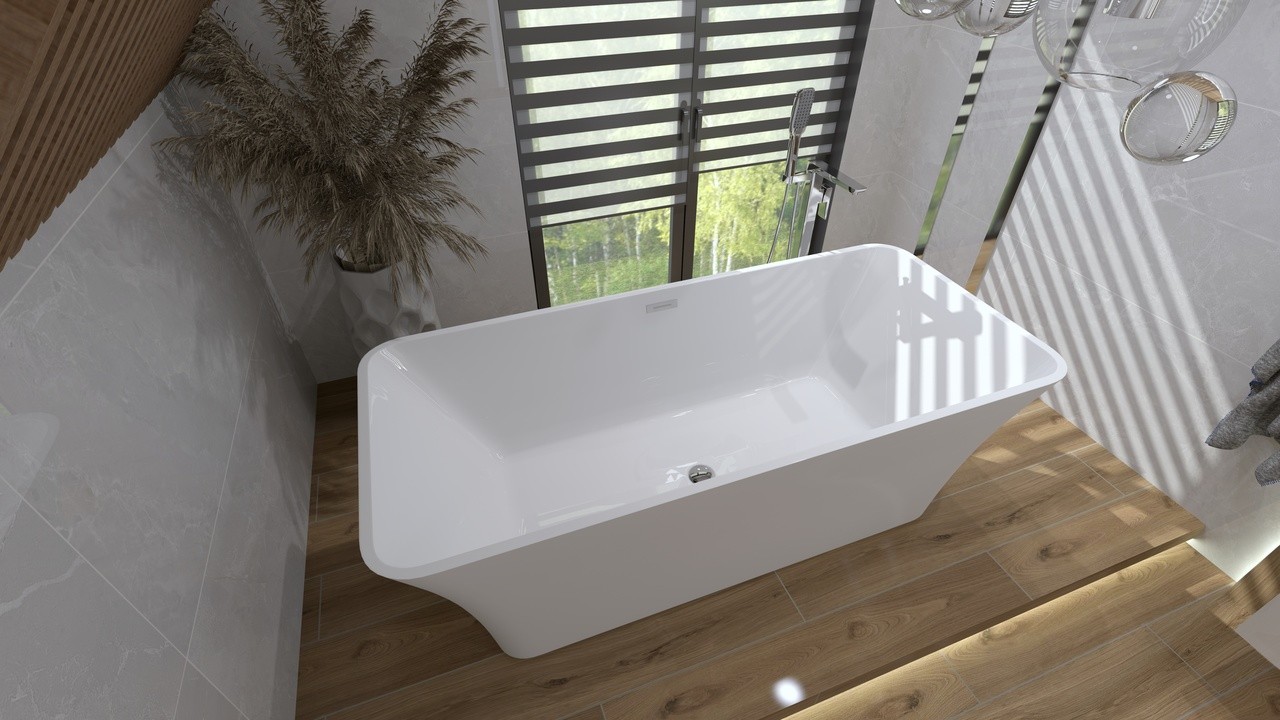 Baignoire RILASSA 1700 rectangulaire, acrylique blanc