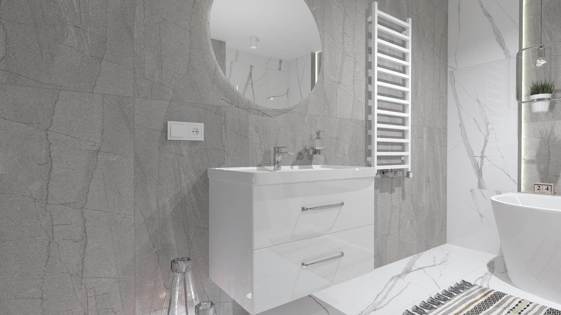 Sèche-serviettes Lungo Blanc 960, blanc