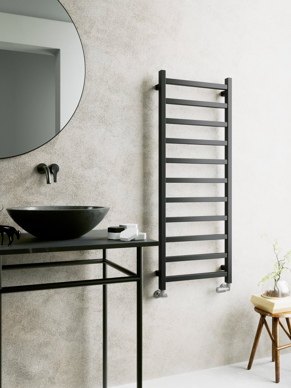 Radiateur Lungo Black 960 noir mat en acier