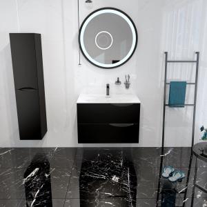 Porte-serviettes BOHOL – 3 niveaux, noir mat, design minimaliste - Image supplémentaire