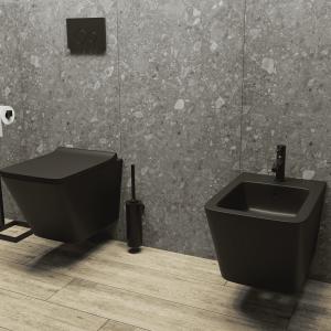 Dérouleur de papier toilette sur pied SAMAR – élégance intemporelle en noir mat - Image supplémentaire