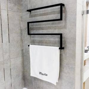 Porte-serviettes TRYNIDAD 600 – à trois bras, noir mat - Image supplémentaire