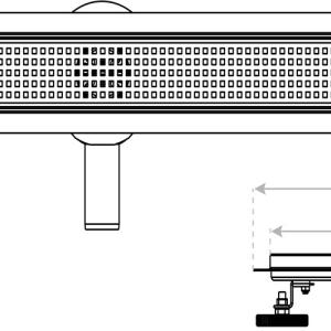 Caniveau de douche QUADRO 700, blanc – acier inoxydable, 35 l/min, DN 40, faible hauteur d'installation - Image supplémentaire