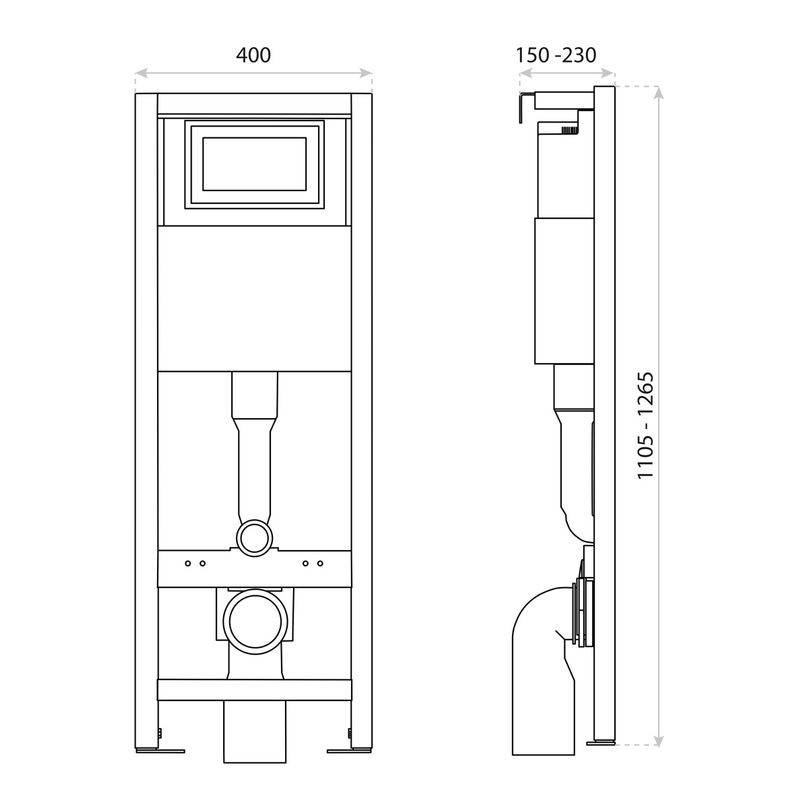 Bâti-support encastré LAV 101 réglable pour WC suspendu