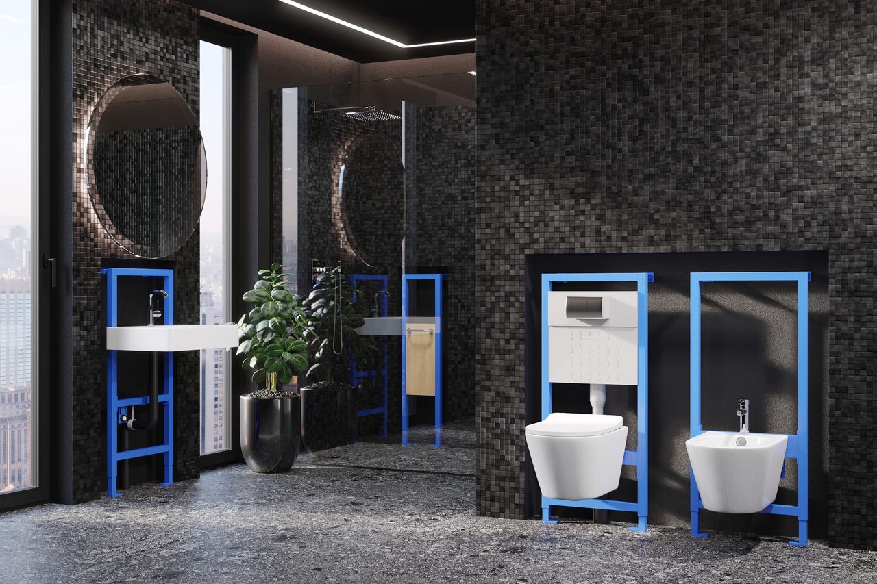 Cadre encastré LAV 400 réglable pour lavabo suspendu