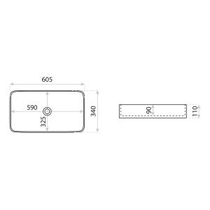 Vasque à poser Pasana Green d'un vert mat profond, rectangulaire avec un bord fin - Image supplémentaire