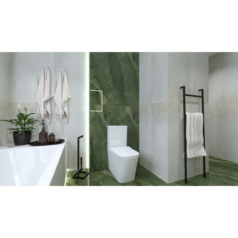 WC compact TRYTON blanc brillant avec abattant en duroplast