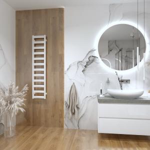 Sèche-serviettes Hermes White 1390 – 1390 × 300 mm, blanc, acier, résistance chauffante en option - Image supplémentaire