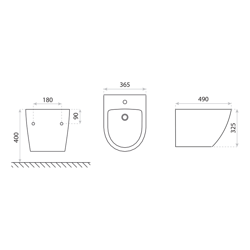 Bidet suspendu Sofi Stone blanc brillant de la collection Sofi Slim Stone