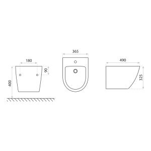 Bidet suspendu Sofi Paper - Image supplémentaire