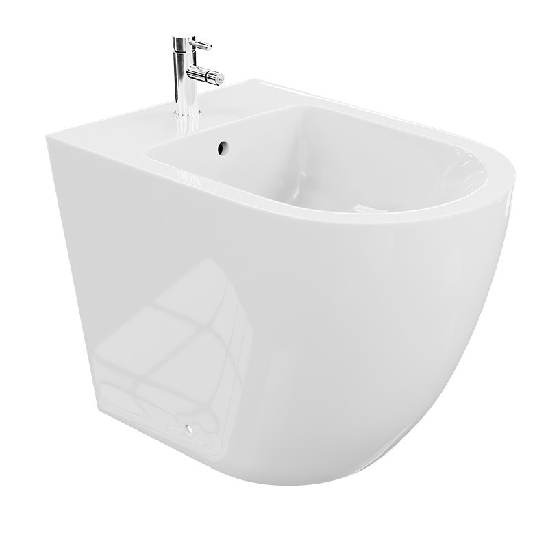 Bidet sur pied Sofi en céramique blanc brillant