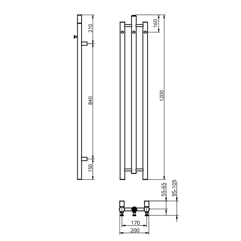 Radiateur sèche-serviettes Calentador White 1200 blanc