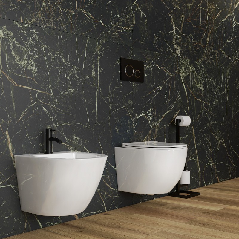 Bidet suspendu Sinto blanc brillant de la série Sinto