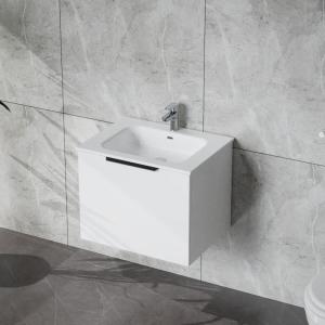 Meuble sous-vasque suspendu Ohio 600 – Blanc avec poignée noire - Image supplémentaire