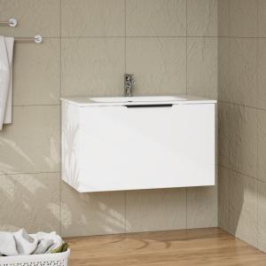 Meuble suspendu avec lavabo Ohio 800 – blanc avec poignée noire - Image supplémentaire