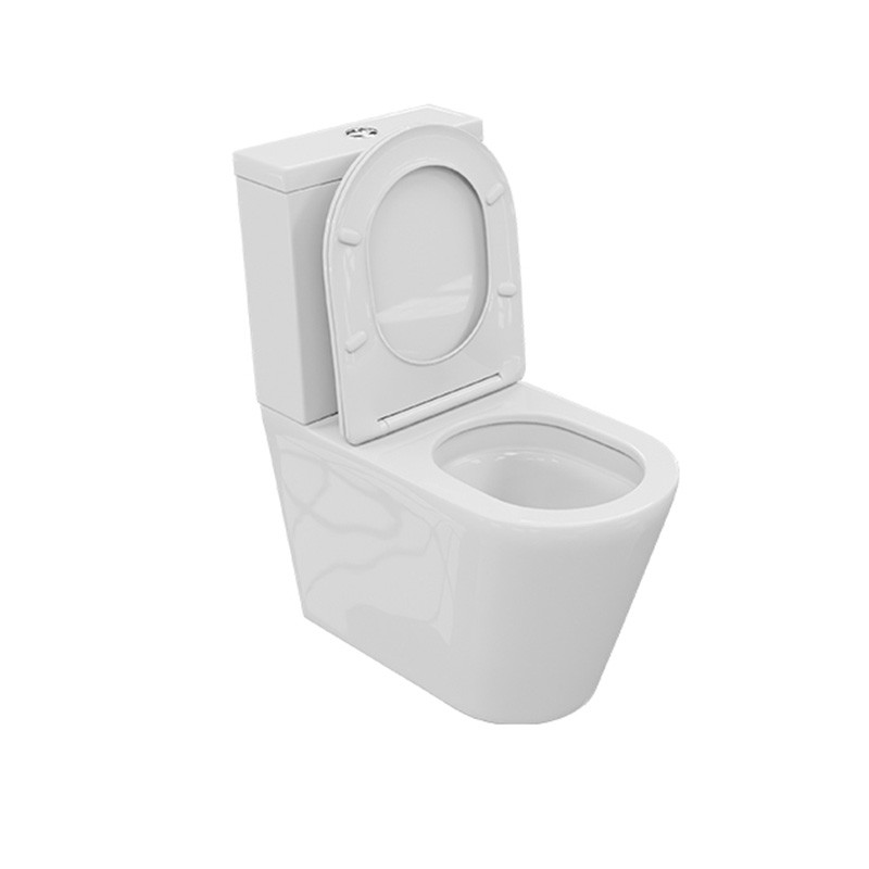 WC compact Anton 2.0 blanc brillant avec abattant en duroplast