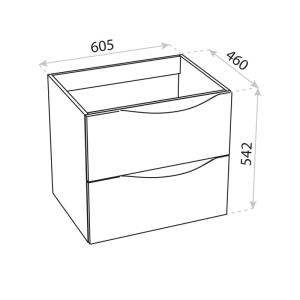 Commode suspendue Kolorado 600 – meuble de salle de bain sans découpe pour siphon - Image supplémentaire