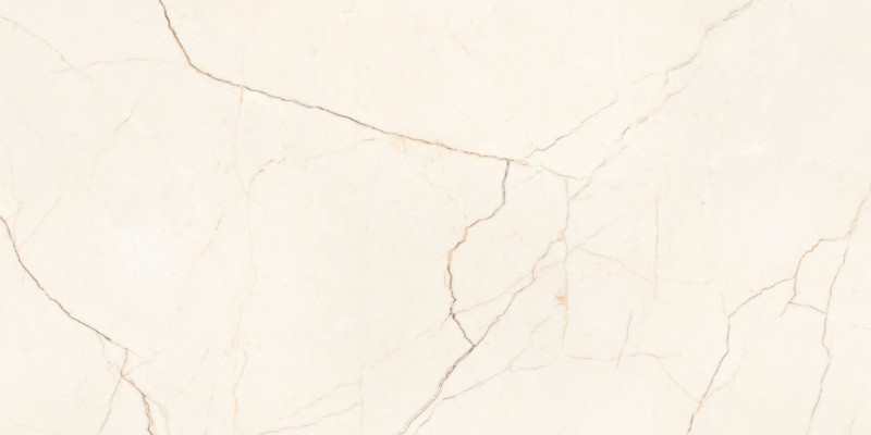 Carreaux en grès cérame émaillé Caliza Crema mat/carving 60 × 120 cm, tons crème en relief