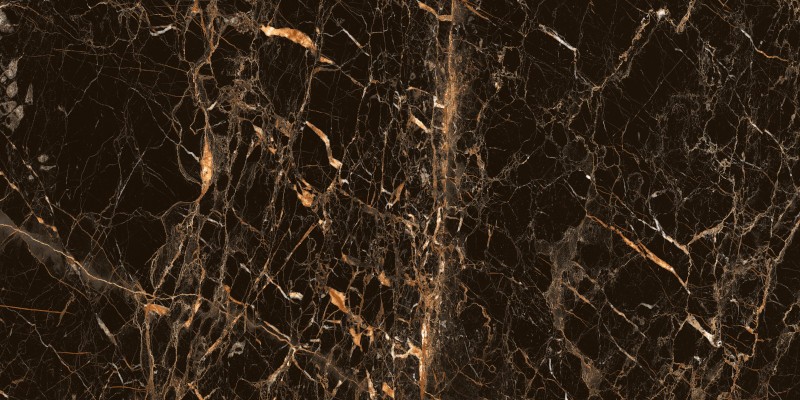 Grès cérame émaillé HG Golden Black à surface brillante, format 60 × 120 cm
