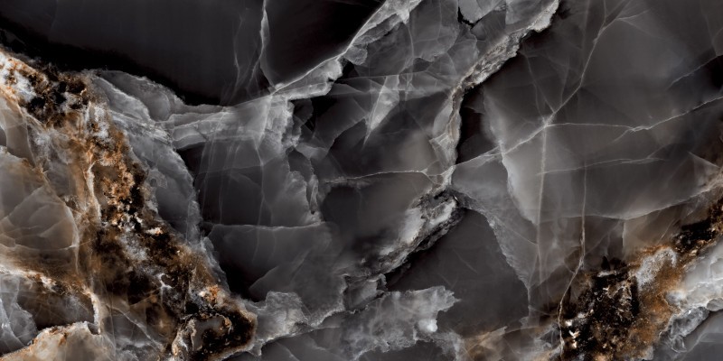 HG Dazzle Onyx Black brillant : grès cérame émaillé noir au format 60 × 120 cm