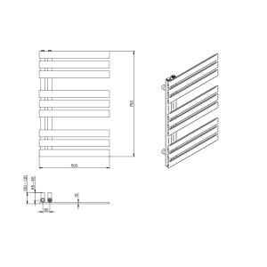 Radiateur sèche-serviettes électrique Flank White 750 – Blanc - Image supplémentaire
