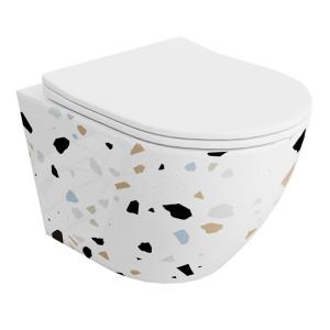WC suspendu Sofi Slim Stone 3.0 – céramique WC colorée avec chasse d'eau Tornado - Image principale