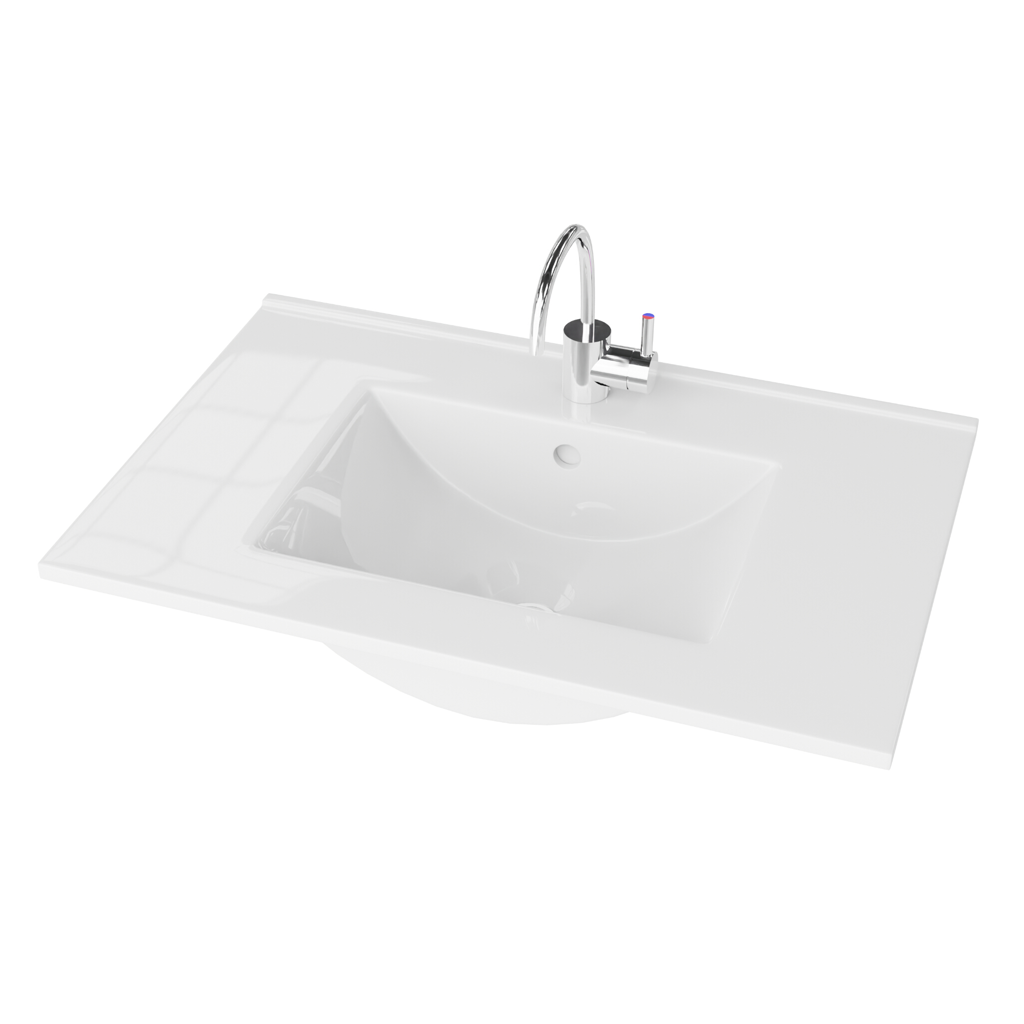 Lavabo pour meuble FLORYDA 600, rectangulaire, blanc