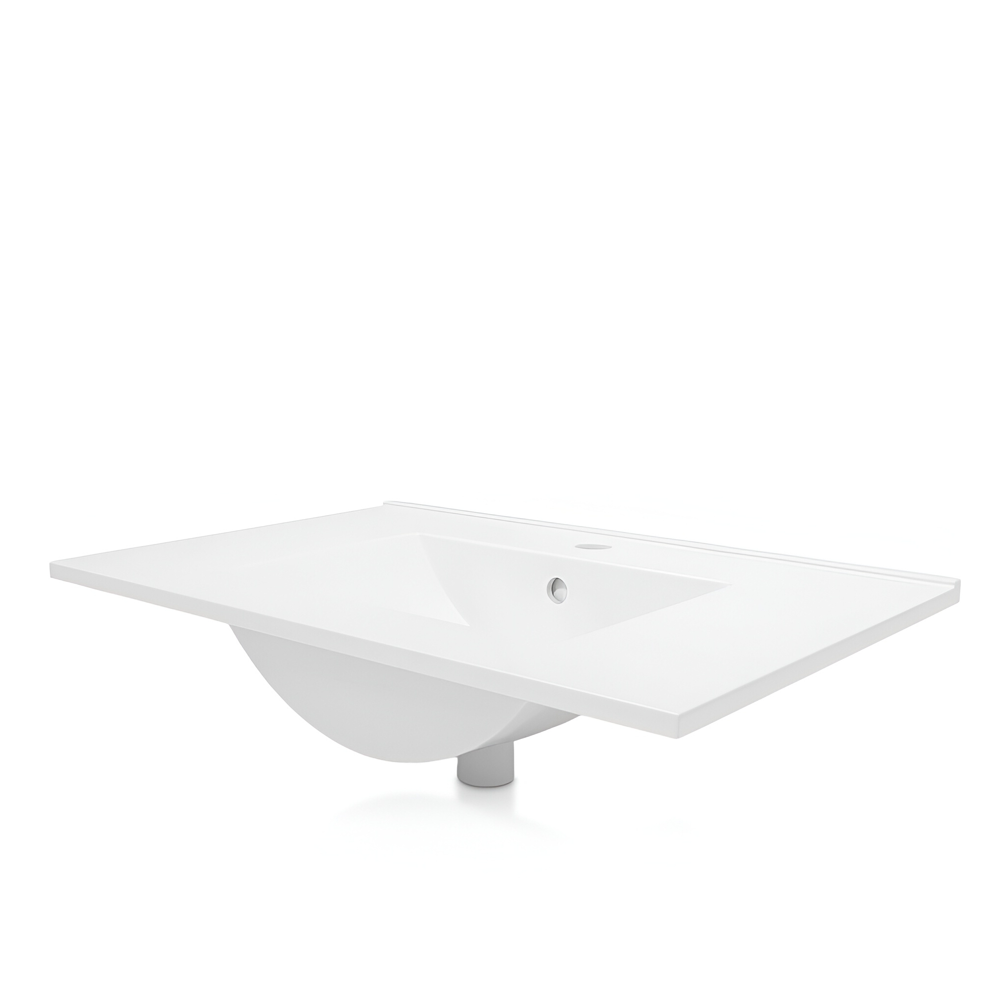 Lavabo FLORYDA 600 blanc brillant avec trou de robinetterie et trop-plein
