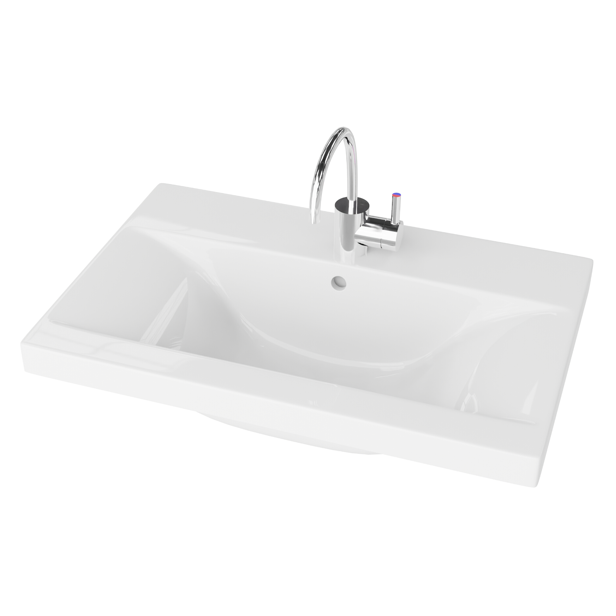 Lavabo pour meuble KALIFORNIA 600 – blanc neige, rectangulaire