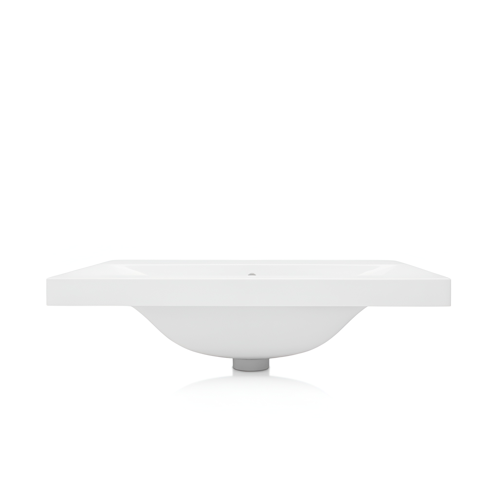 Lavabo rectangulaire KALIFORNIA 600 blanc brillant avec trou de robinetterie