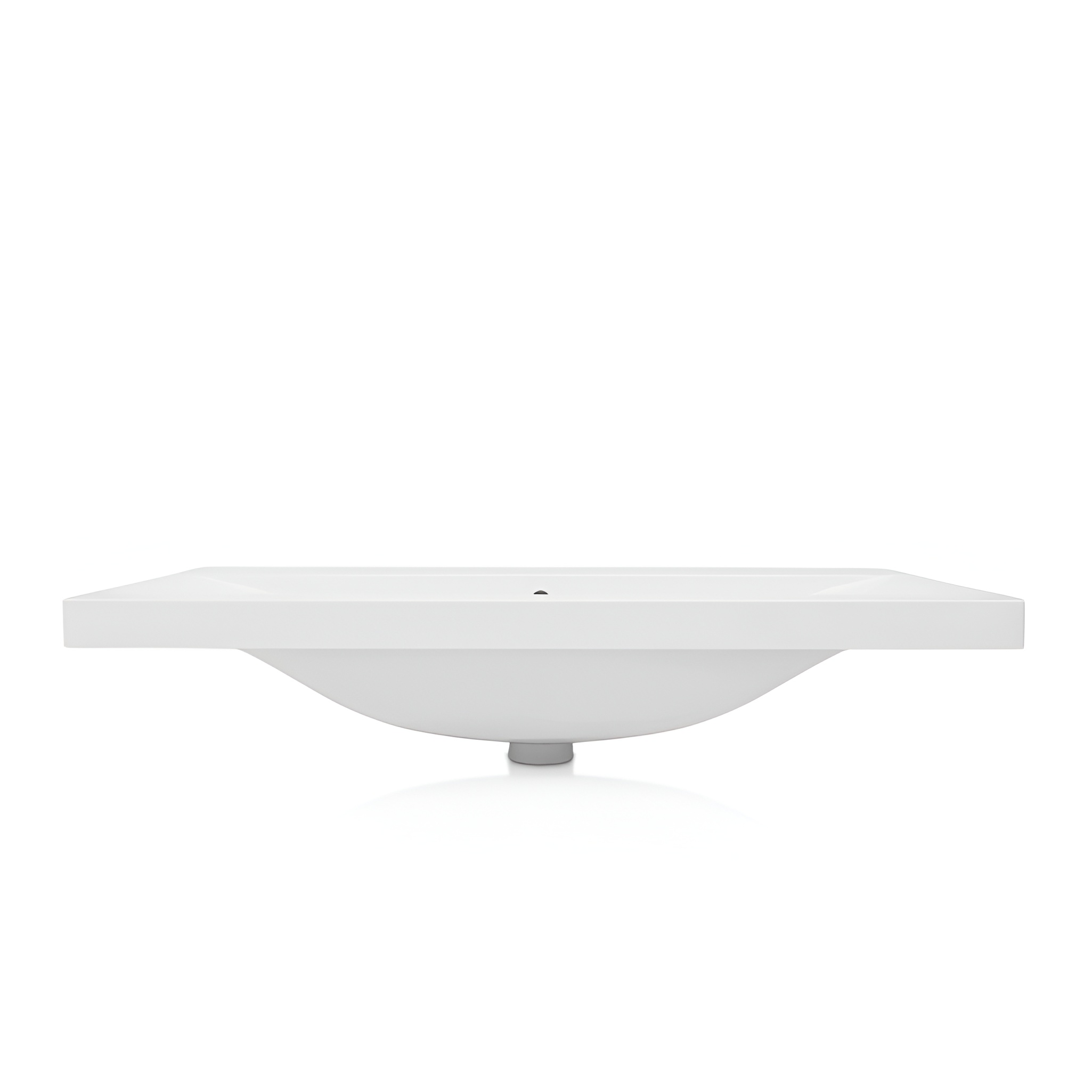 Lavabo rectangulaire KALIFORNIA 800 blanc brillant avec perçage pour robinetterie
