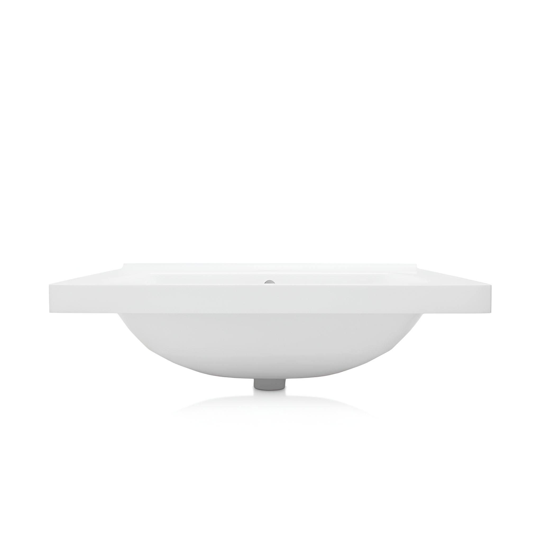 Lavabo KANSAS 600 blanc brillant avec trou de robinetterie et trop-plein